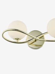Dar Lighting Polished Gold Opal Glass Lysandra 2 Wall Light - Image 3 of 3