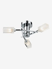 Dar Lighting Polished Chrome Glass Morgan 3 Light Semi Flush Ceiling Light - Image 1 of 3