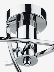 Dar Lighting Polished Chrome Glass Morgan 3 Light Semi Flush Ceiling Light - Image 2 of 3