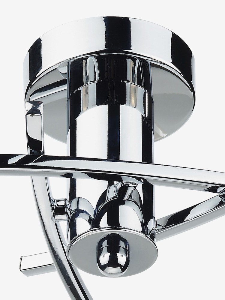 Dar Lighting Polished Chrome Glass Morgan 3 Light Semi Flush Ceiling Light - Image 2 of 3