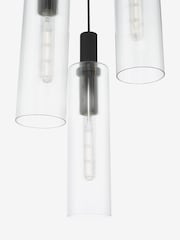 Dar Lighting Satin Black Ribbed Glass Ruben 3 Light Cluster Pendant Ceiling Light - Image 6 of 6