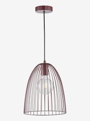Dar Lighting Satin Purple Maya Pendant Ceiling Light - Image 1 of 3