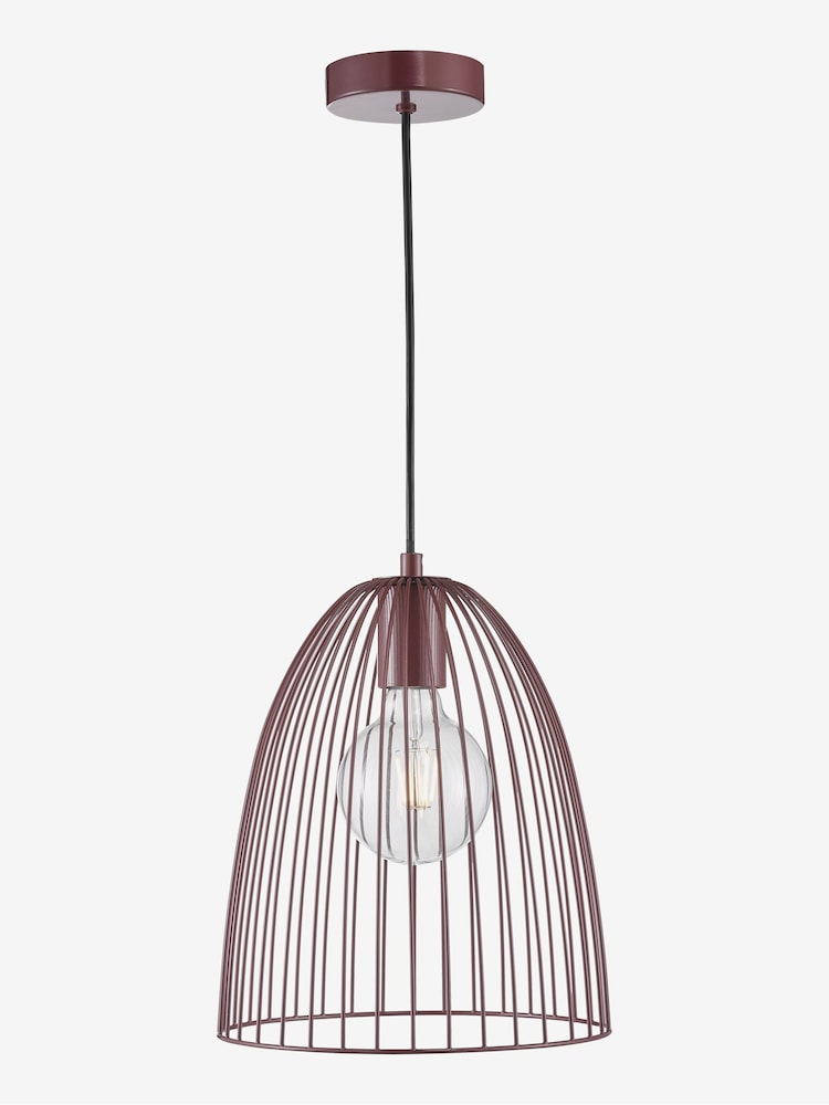 Dar Lighting Satin Purple Maya Pendant Ceiling Light - Image 1 of 3