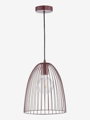 Dar Lighting Satin Purple Maya Pendant Ceiling Light - Image 2 of 3