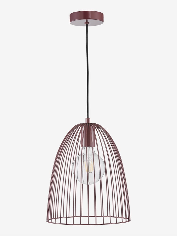 Dar Lighting Satin Purple Maya Pendant Ceiling Light - Image 2 of 3