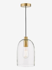 Dar Lighting Glass Satin Bronze Archie Pendant Ceiling Light - Image 2 of 4
