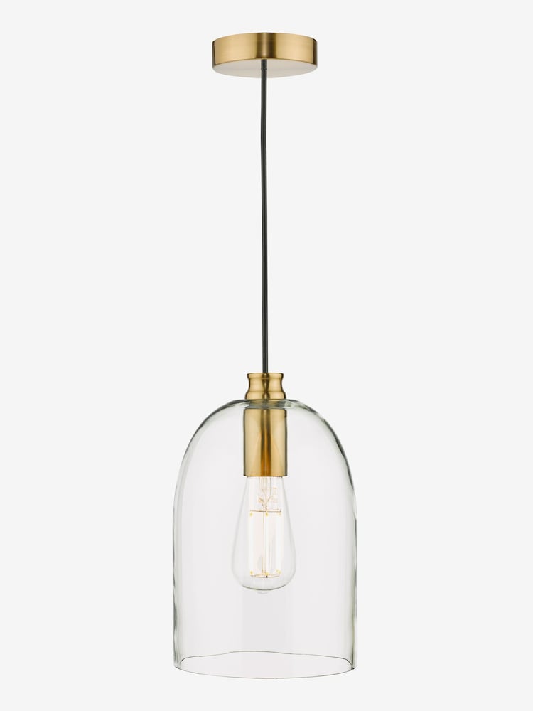 Dar Lighting Glass Satin Bronze Archie Pendant Ceiling Light - Image 2 of 4 Dar Lighting Glass Satin Bronze Archie Pendant Ceiling Light - Image 2 of 4