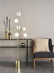Dar Lighting Polished Gold Opal Glass Lysandra 2 Light Table Lamp - Image 1 of 5