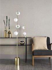 Dar Lighting Polished Gold Opal Glass Lysandra 2 Light Table Lamp - Image 2 of 5