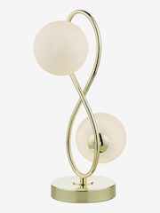 Dar Lighting Polished Gold Opal Glass Lysandra 2 Light Table Lamp - Image 3 of 5
