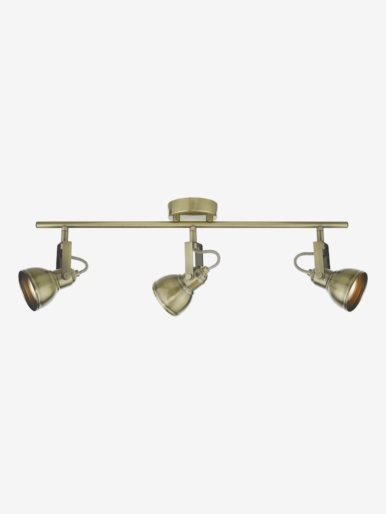 Dar Lighting Antique Brass Fothergill 3 Light Bar Spotlight - Image 1 of 2