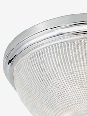Dar Lighting Polished Chrome Textured Glass Arbor 3 Light Flush Ceiling Light - Image 2 of 4