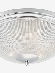 Dar Lighting Polished Chrome Textured Glass Arbor 3 Light Flush Ceiling Light - Image 3 of 4