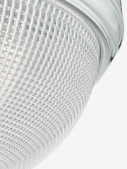 Dar Lighting Polished Chrome Textured Glass Arbor 3 Light Flush Ceiling Light - Image 4 of 4