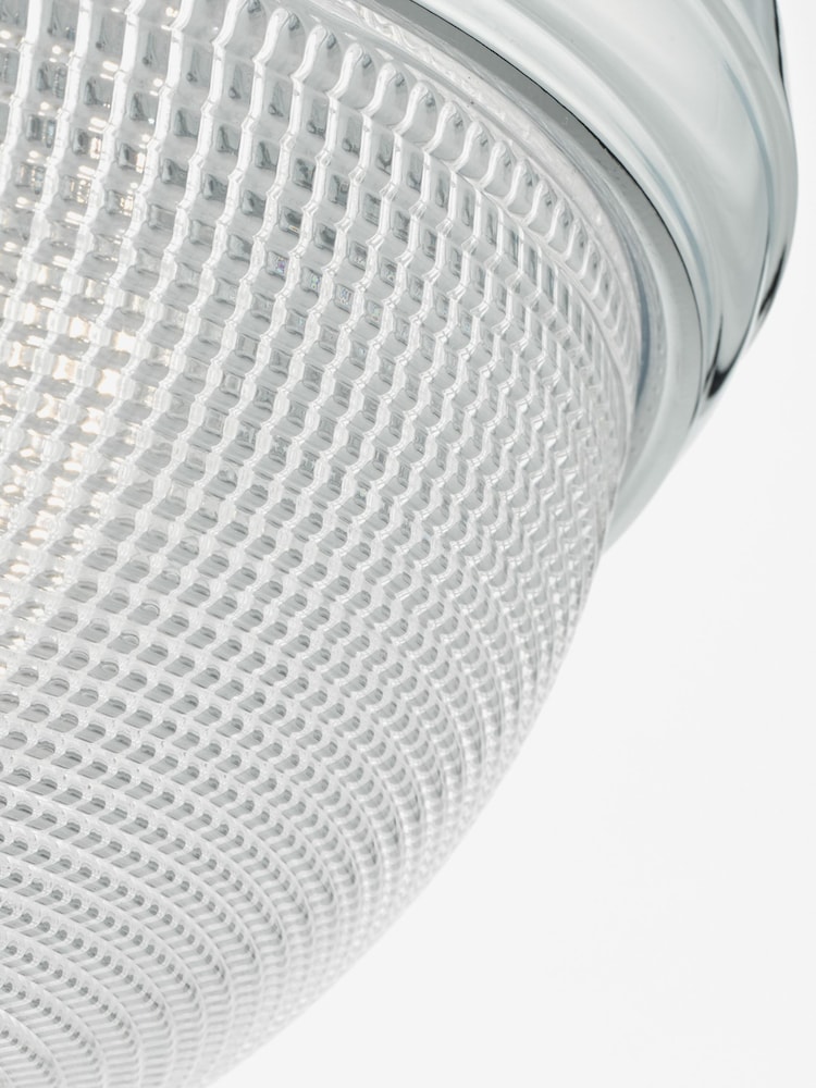 Dar Lighting Polished Chrome Textured Glass Arbor 3 Light Flush Ceiling Light - Image 4 of 4