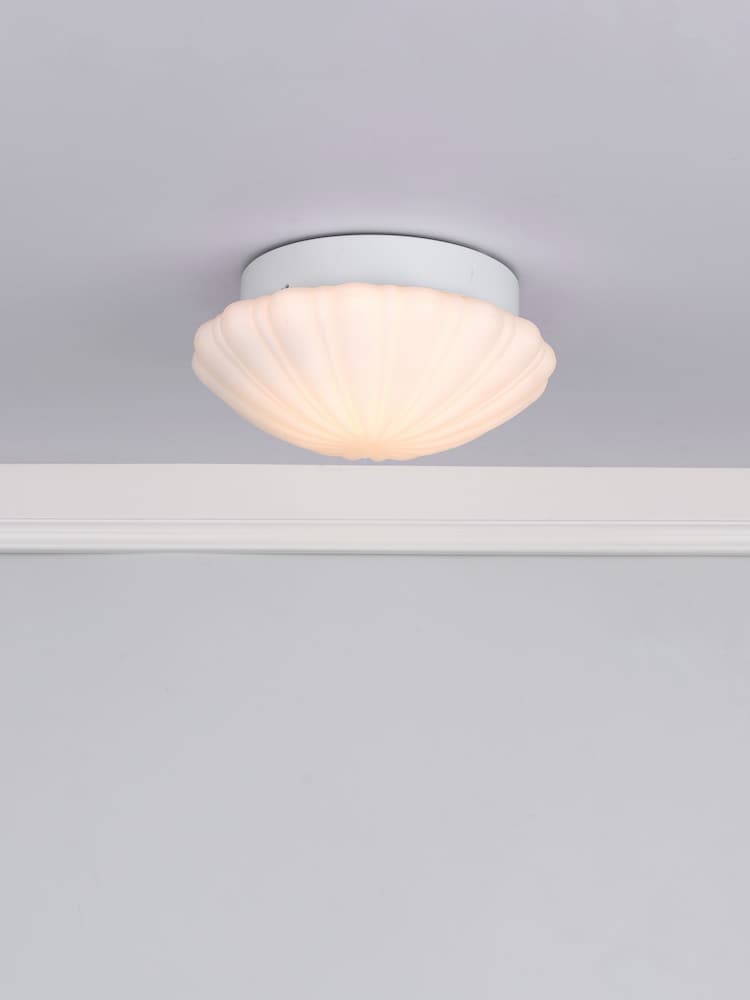 Dar Lighting Opal Glass Cafe Flush Ceiling Light - Image 1 of 5