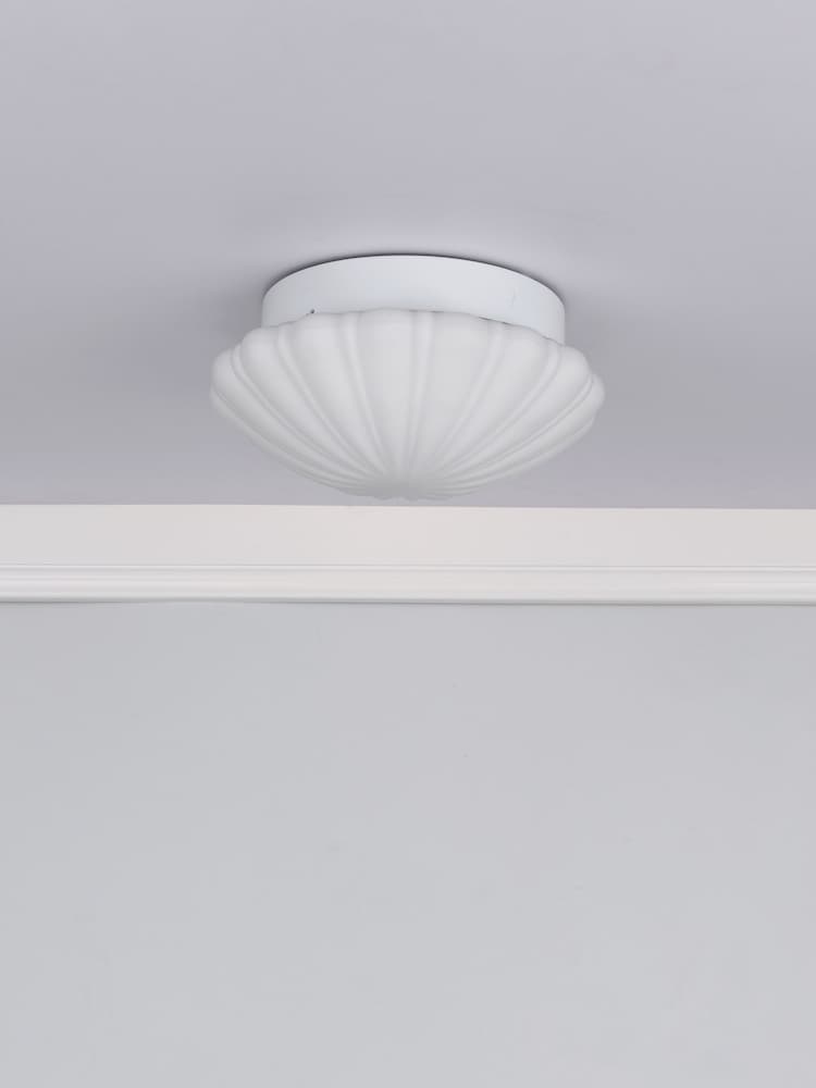 Dar Lighting Opal Glass Cafe Flush Ceiling Light - Image 2 of 5