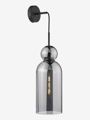 Dar Lighting Matt Black Smoked Glass Tao Pendant Ceiling Light - Image 5 of 7