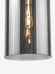 Dar Lighting Matt Black Smoked Glass Tao Pendant Ceiling Light - Image 6 of 7