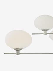 Dar Lighting Satin Nickel Opal Glass Jasper 6 Light Pendant Ceiling Light - Image 6 of 7