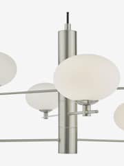 Dar Lighting Satin Nickel Opal Glass Jasper 6 Light Pendant Ceiling Light - Image 7 of 7
