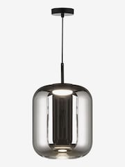 Dar Lighting Satin Black Smoked Glass Jurek Pendant Ceiling Light - Image 3 of 5