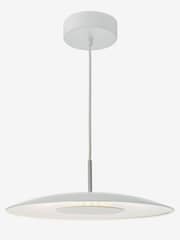 Dar Lighting Matt White Stainless Steel Enoch Pendant Ceiling Light - Image 1 of 5