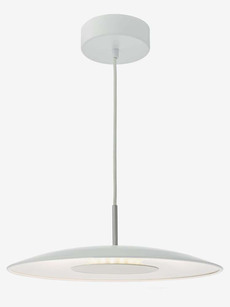 Dar Lighting Matt White Stainless Steel Enoch Pendant Ceiling Light - Image 1 of 5