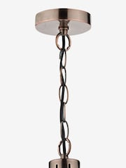 Dar Lighting Antique Copper Ribbed Glass Debut Pendant Ceiling Light - Image 2 of 4