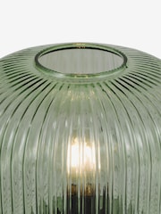 Dar Lighting Green Ribbed Glass Demarius Table Lamp - Image 3 of 5