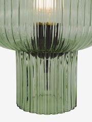 Dar Lighting Green Ribbed Glass Demarius Table Lamp - Image 4 of 5
