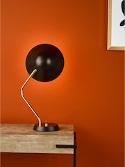 Dar Lighting Polished Brass Satin Black Erna Task Lamp - Image 2 of 9