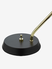 Dar Lighting Polished Brass Satin Black Erna Task Lamp - Image 6 of 9