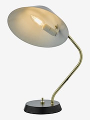 Dar Lighting Polished Brass Satin Black Erna Task Lamp - Image 7 of 9