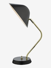 Dar Lighting Polished Brass Satin Black Erna Task Lamp - Image 8 of 9