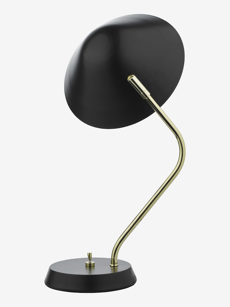 Dar Lighting Polished Brass Satin Black Erna Task Lamp - Image 9 of 9