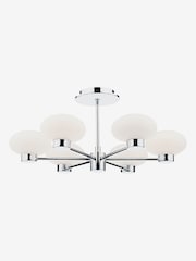 Dar Lighting Polished Chrome Opal Glass System 6 Light Semi Flush Ceiling Light - Image 1 of 3