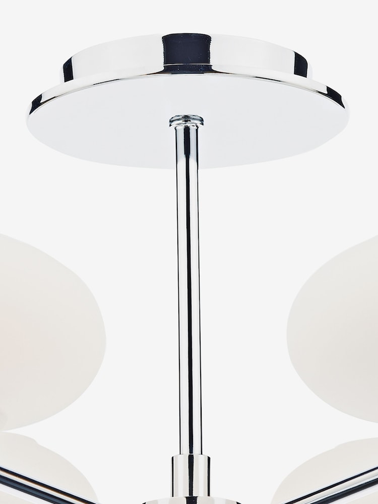 Dar Lighting Polished Chrome Opal Glass System 6 Light Semi Flush Ceiling Light - Image 2 of 3