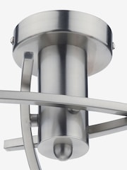 Dar Lighting Satin Chrome Glass Morgan 3 Light Semi Flush Ceiling Light - Image 3 of 3