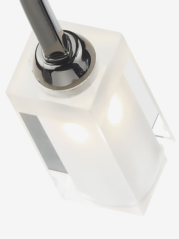 Dar Lighting Polished Black Chrome Glass Morgan 3 Light Semi Flush Ceiling Light - Image 2 of 3