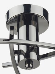 Dar Lighting Polished Black Chrome Glass Morgan 3 Light Semi Flush Ceiling Light - Image 3 of 3