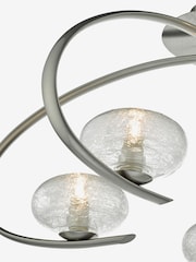 Dar Lighting Satin Chrome Textured Glass Leighton 5 Light Semi Flush Ceiling Light - Image 3 of 3
