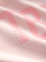 Baker by Ted Baker Pink Tonal Printed Hoodie and Shorts Set 2 Piece - Image 6 of 8