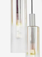 Dar Lighting Satin Silver Iridised Glass Ruben 3 Cluster Pendant Ceiling Light - Image 5 of 5