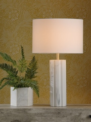Dar Lighting Marble Effect Erebus Table Lamp - Image 1 of 5