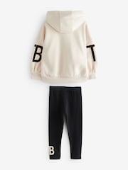 Baker by Ted Baker Neutral Tonal Branded Hoodie and Leggings Set 2 Piece - Image 7 of 11