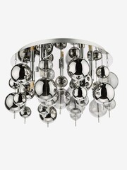 Dar Lighting Polished Chrome Smoked Glass Thora 5 Light Flush Ceiling Light - Image 3 of 4