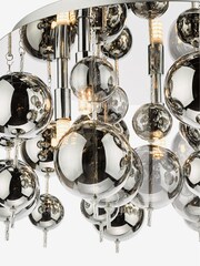 Dar Lighting Polished Chrome Smoked Glass Thora 5 Light Flush Ceiling Light - Image 4 of 4