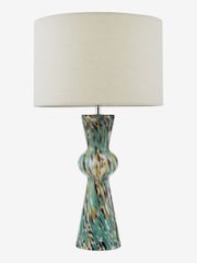 Dar Lighting Blue Art Glass Polished Chrome Rheneas Table Lamp - Image 1 of 4