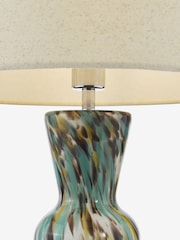 Dar Lighting Blue Art Glass Polished Chrome Rheneas Table Lamp - Image 3 of 4